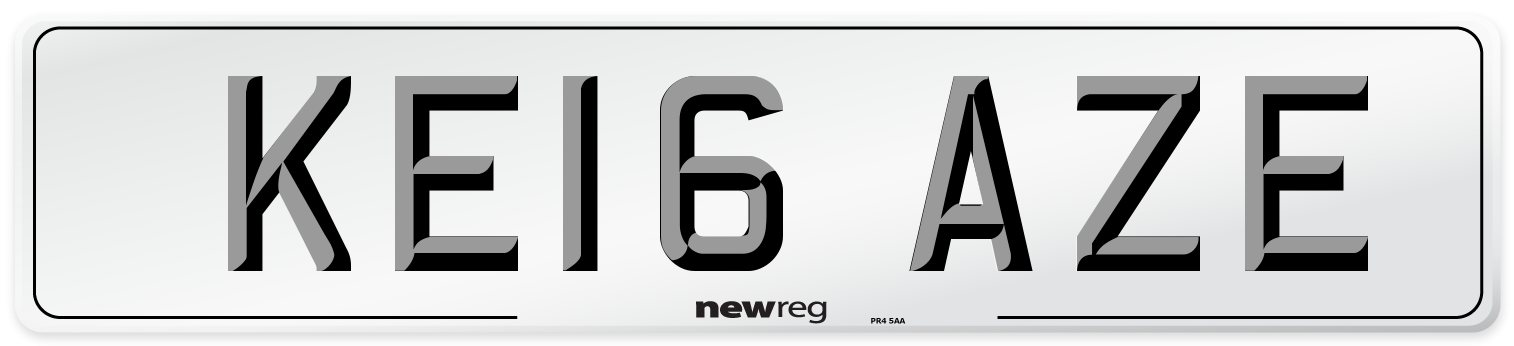KE16 AZE Number Plate from New Reg